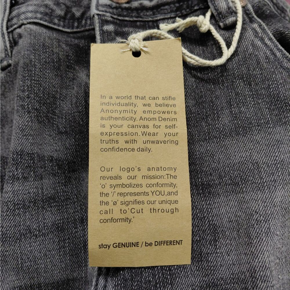 Anom Denim Hate Me Slim Fit Jeans Mens 32 Gray Wash Distressed Button Fly Street - Picture 9 of 10